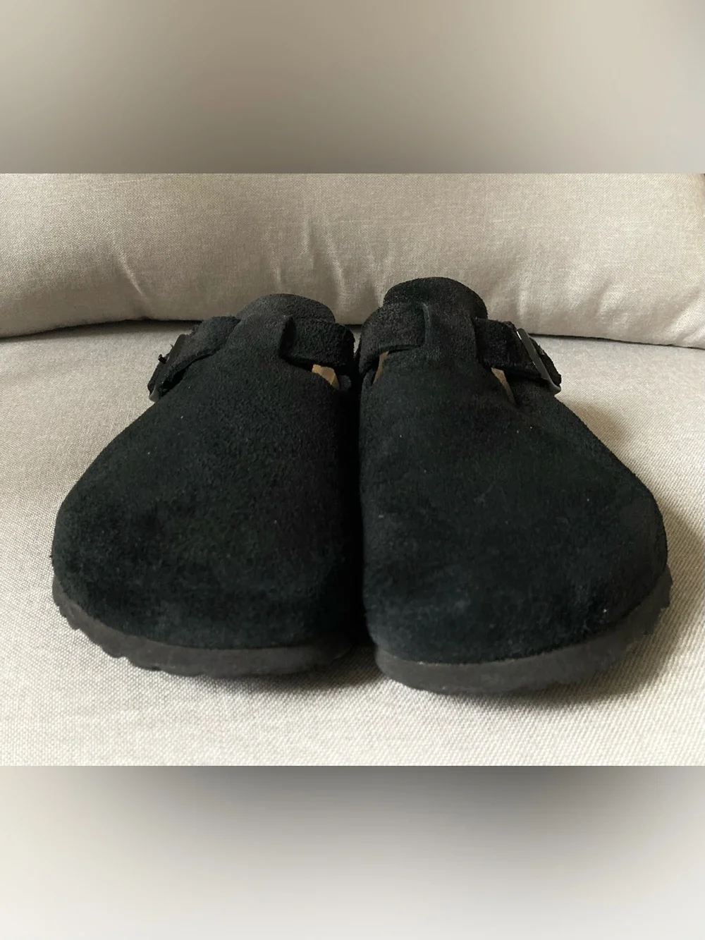 Birkenstock Boston Soft Footbed Black Suede Clogs EU 43 US Men 10 Women 12